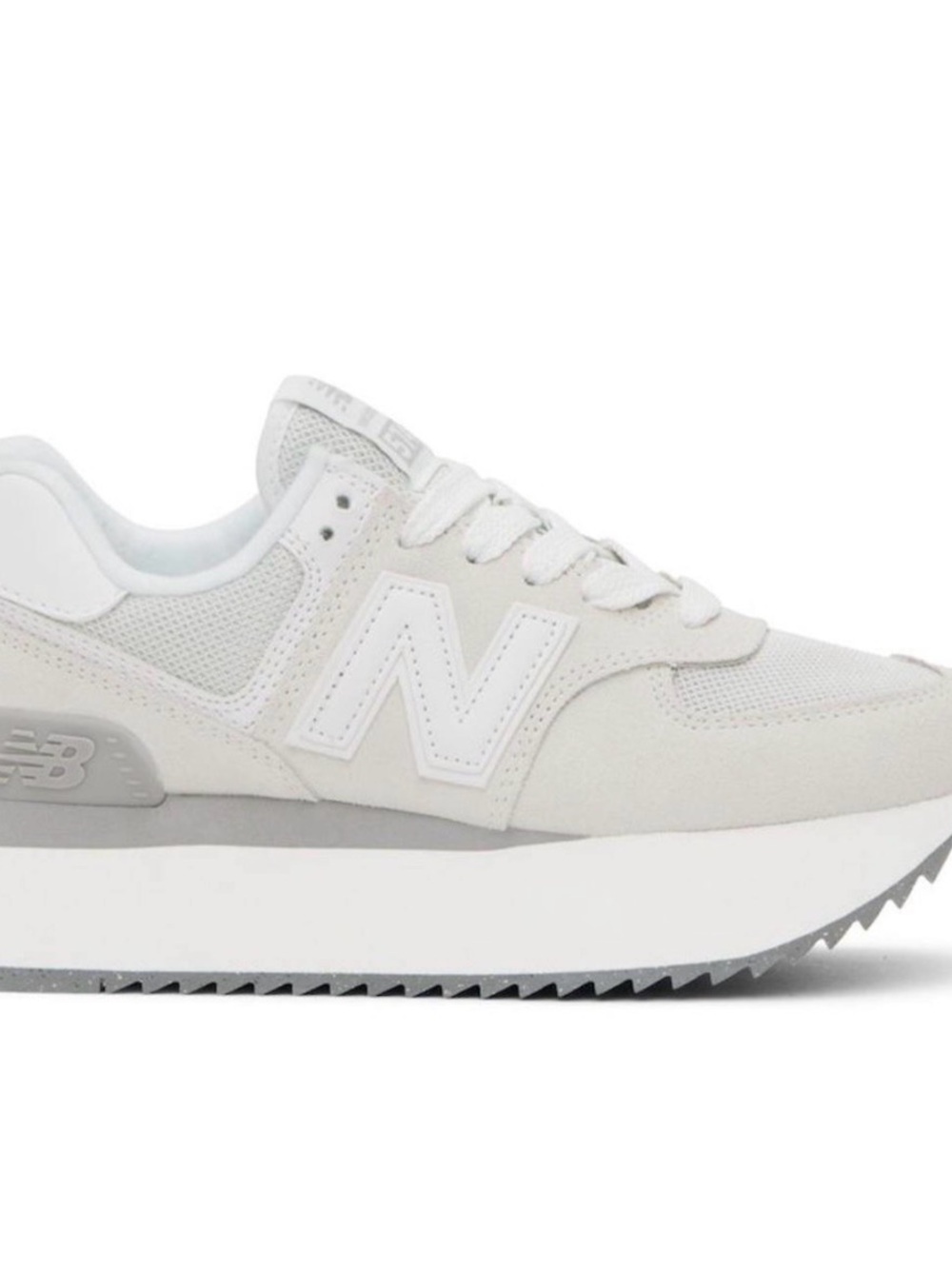 New Balance 550 + Women's White and Light Gray Platform Runner